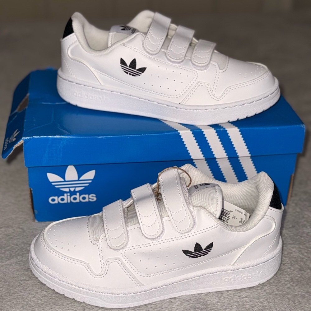 Adidas Originals NY 90 CF C Kids Sneakers – White/Black – Size 1.5 – NEW